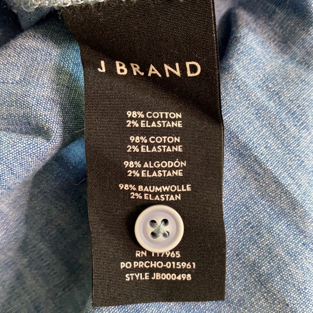 J BRAND Shirt Top Blouse‎ Chambray Denim Button Down - Picture 4 of 6